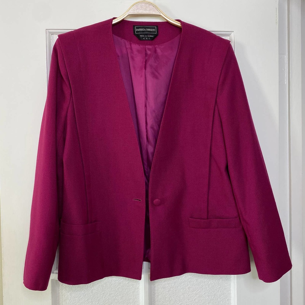 Vintage Patricia Roberts Fuchsia Pink Blazer Jacket VTG 16
